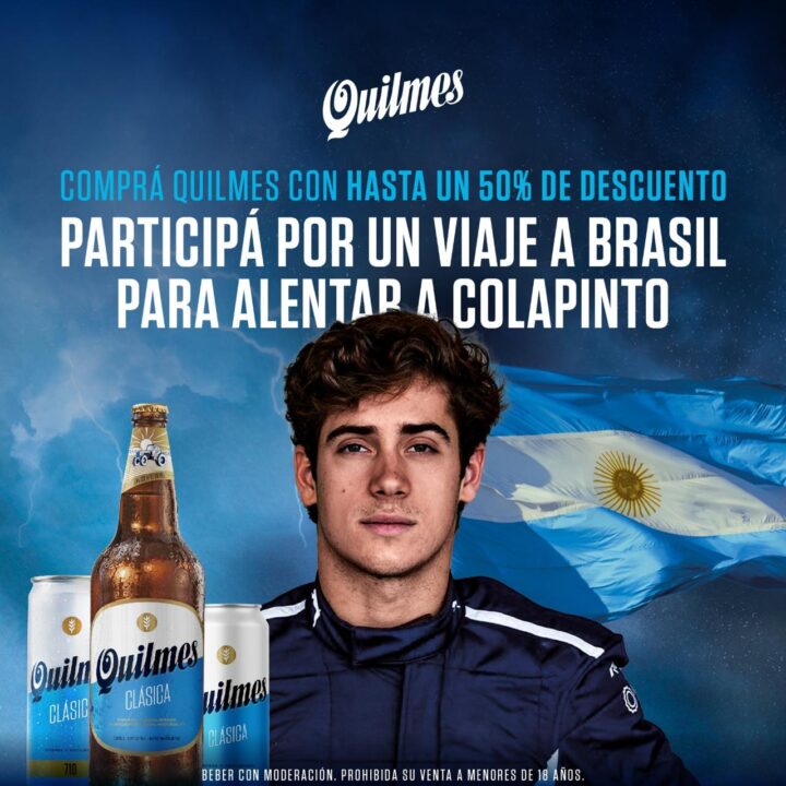 Quilmes invita a alentar por Colapinto